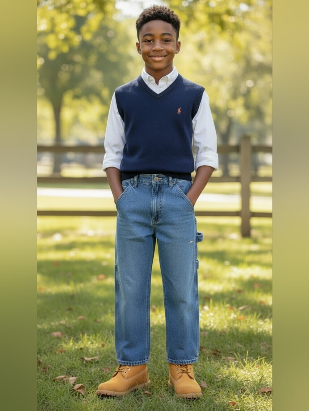 Carhartt Kids Relaxed Fit Carpenter Jeans Size 12 Blue Denim